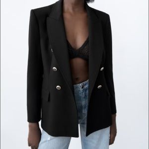 Zara Tailored Double Breasted Blazer